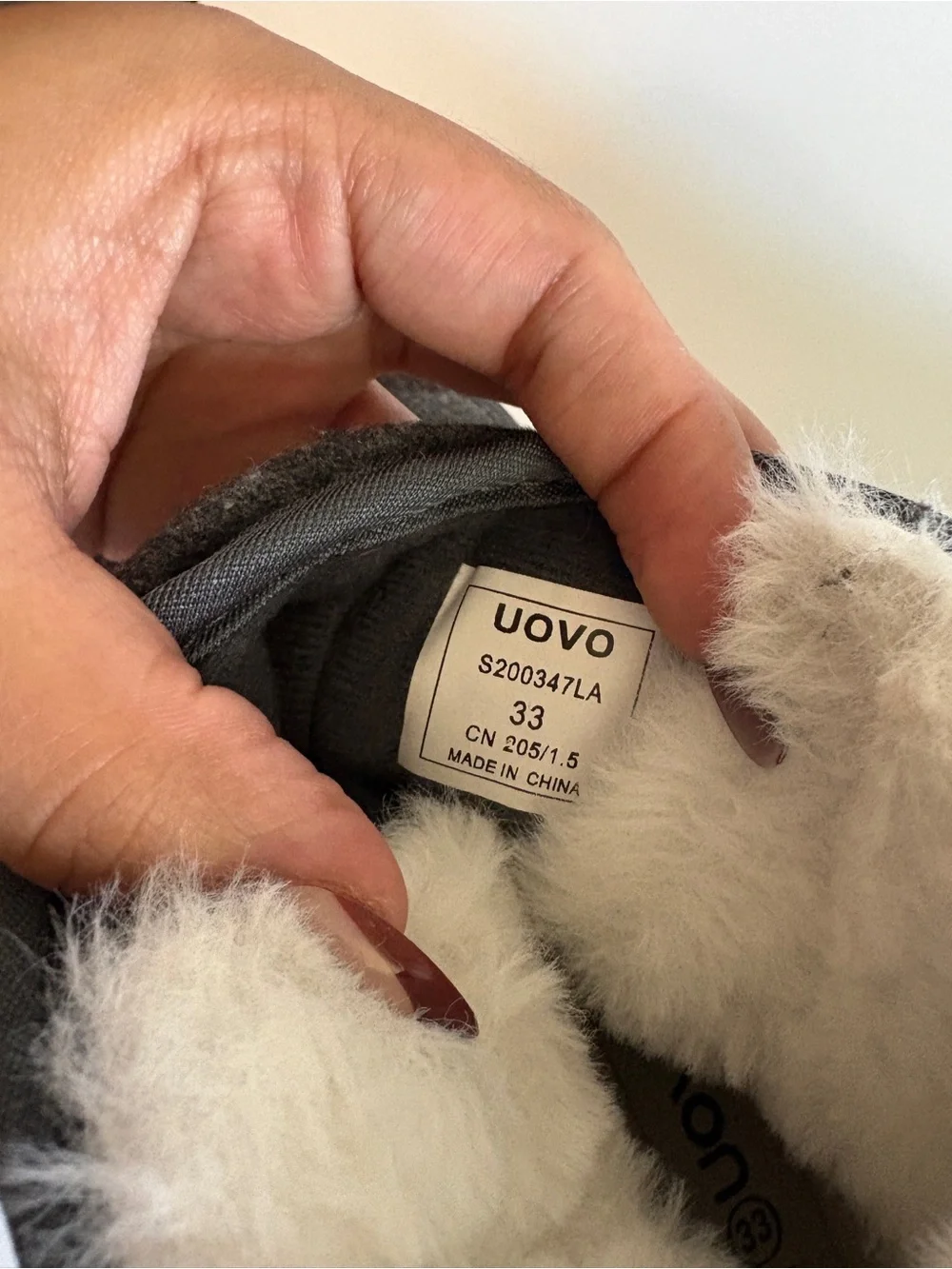 Ouvo Kids Dark Gray Snow Boots with Faux Fur